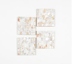 Mother-of-Pearl Square Coasters (set of 4)