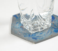Hexagon Splashy Stone Coasters (set of 4)