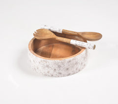 Peony Salad Bowl & Servers Set
