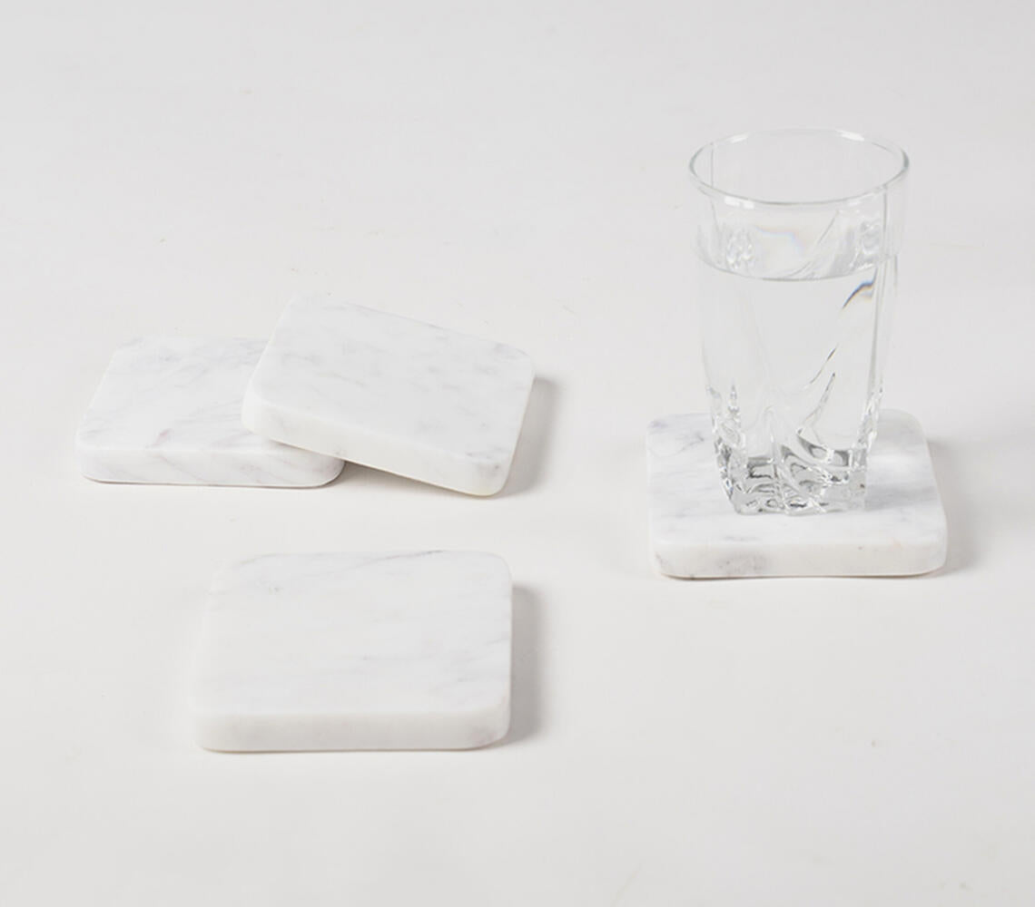 Hand Cut Marble Coasters (set of 4)