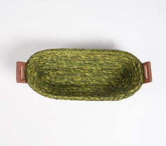 Hand Braided Olive Sabai Grass bread basket
