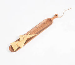 Hand Cut Acacia Wood barbeque platter