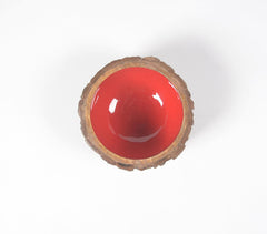 Earthy Log Enamelled Wooden Bowl
