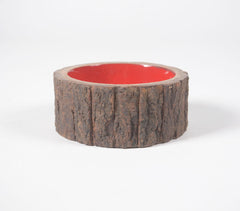 Earthy Log Enamelled Wooden Bowl