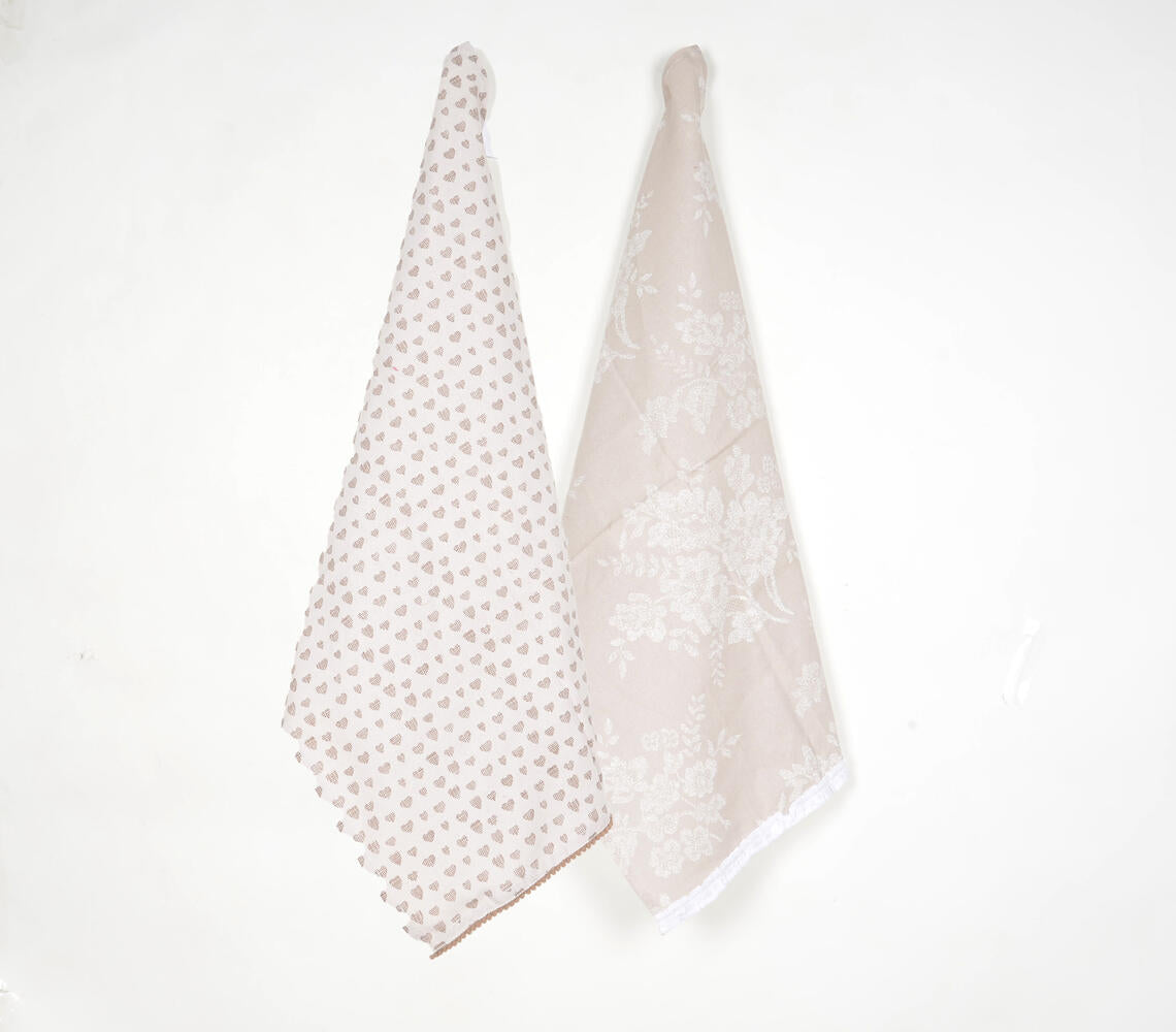 Hearts & Flowers Kitchen Towels (Set of 2)