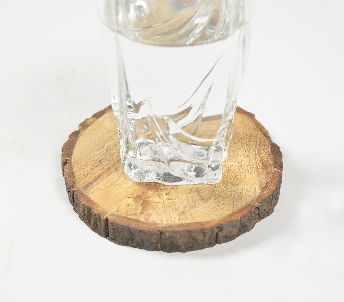 Natural Wooden Log Coasters (Set of 4)