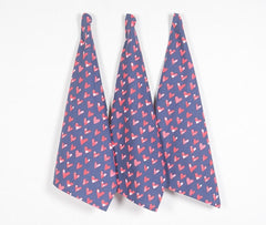 Heart Printed Kitchen Towels (set of 3)