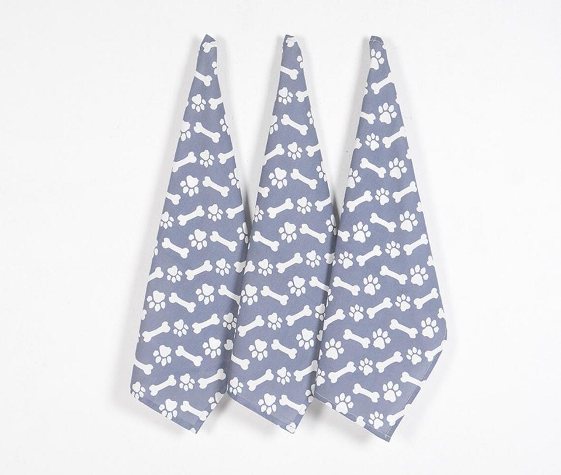 Paw Bone Printed Kitchen Towels (set of 3)