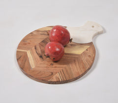 Lacquered Mango Wood & Stone Padle Chopping Board
