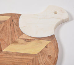 Lacquered Mango Wood & Stone Padle Chopping Board