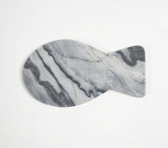 Fish-Shaped Grey Marble Spoon Rest