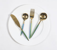 Chrome Enamelled Stainless Steel Cutlery Set