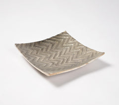 Silver Lacquered Aluminium Decorative Trays (Set of 2)
