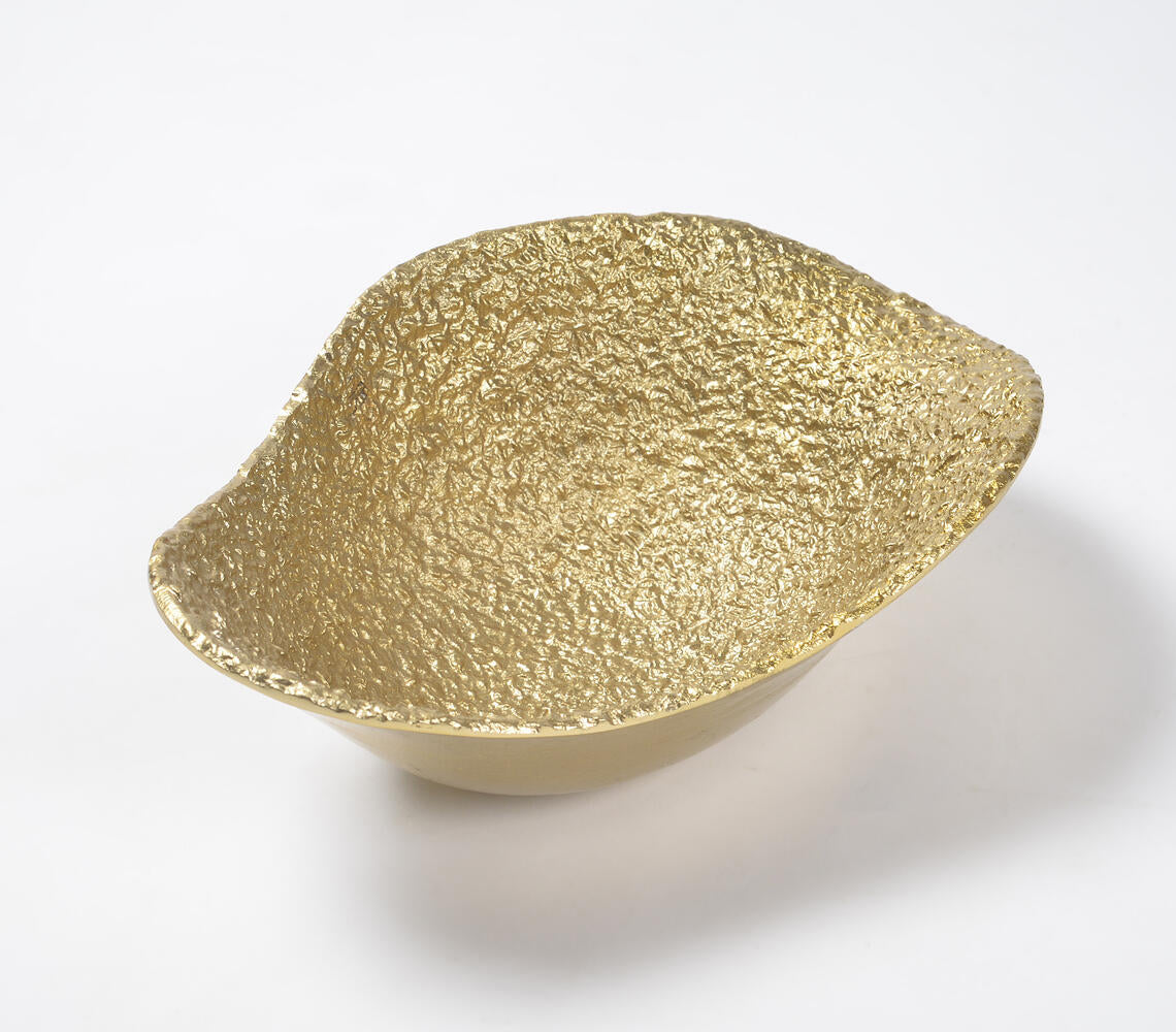 Golden Lacquered & Textured Aluminium Decorative Tray