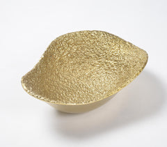 Golden Lacquered & Textured Aluminium Decorative Tray