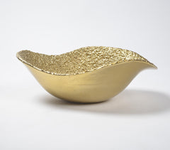 Golden Lacquered & Textured Aluminium Decorative Tray