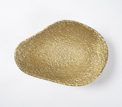 Golden Lacquered & Textured Aluminium Decorative Tray