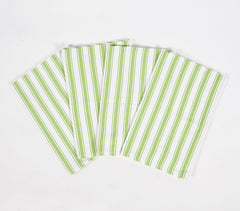 Yarn-Dyed Lime Striped Cotton Kitchen Towels (set of 4)