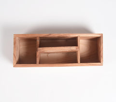 Hand Cut Teak Wood Caddy