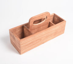 Hand Cut Teak Wood Caddy