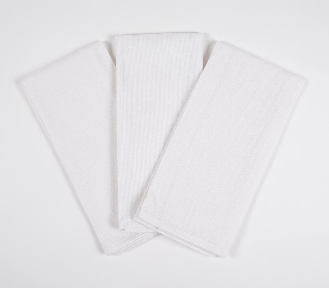 Solid Handwoven Cotton Kitchen Towels (set of 3)
