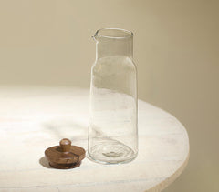 Fryst Glass Carafe with Wooden Lid