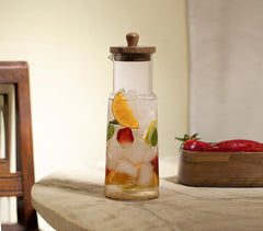 Fryst Glass Carafe with Wooden Lid