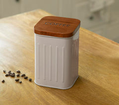 Foursquare Coffee Container with Wooden Lid