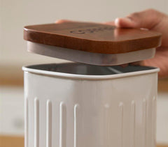 Foursquare Coffee Container with Wooden Lid