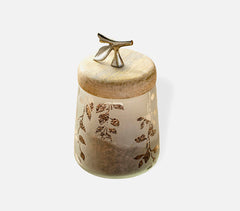 Twigy Frosted Glass Jar with Wooden Lid (Tall)