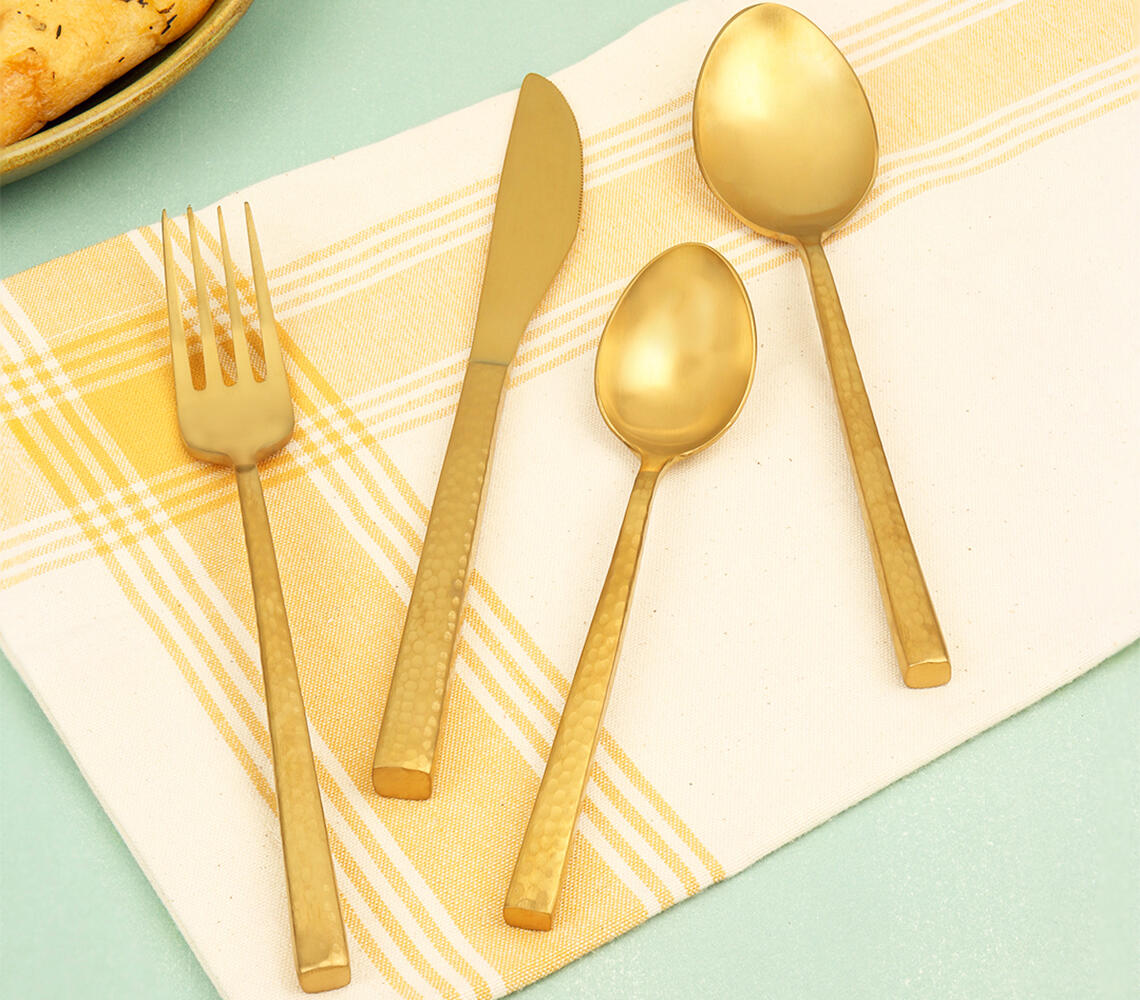 Aurum Gold Brass Cutlery (Set of 4)