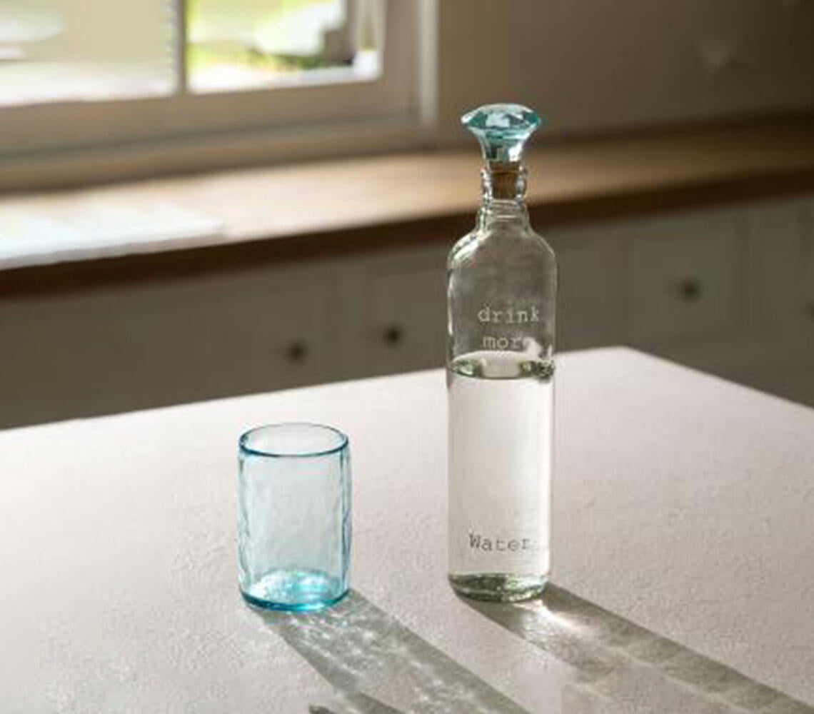 Glass Bottle with Tumbler