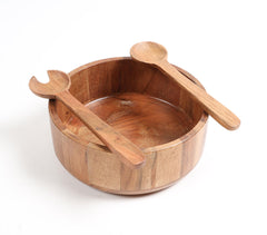 Earthy Turned Mango Wood Bowl & Spoons