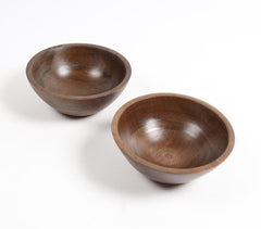 Earthy Wooden Nut Bowls (Set of 2)