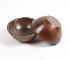 Earthy Wooden Nut Bowls (Set of 2)