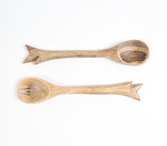 Raw Wooden Salad Servers (Set of 2)