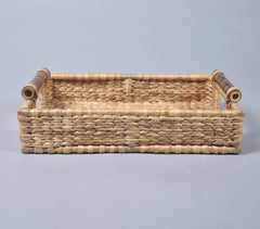 Handwoven Water Hyacinth Table Tray with handle