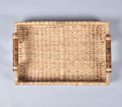 Handwoven Water Hyacinth Table Tray with handle