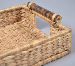 Handwoven Water Hyacinth Table Tray with handle