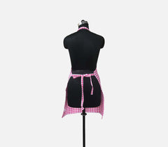 Cotton Pink Gingham Checks Apron