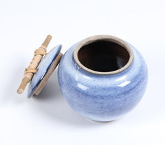 Azure Speckled Ceramic Canister
