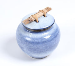 Azure Speckled Ceramic Canister