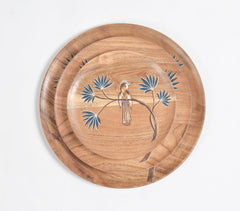 Hand Painted Acacia Wood Bird Trays (Set of 3)