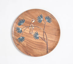 Hand Painted Acacia Wood Bird Trays (Set of 3)