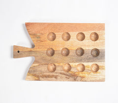 Hand Cut Mango Wood Egg Holder Tray