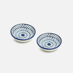 Hand Painted Ceramic Chevron Chutney Bowls (Set of 2, 25 ml)