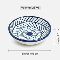 Hand Painted Ceramic Chevron Chutney Bowls (Set of 2, 25 ml)