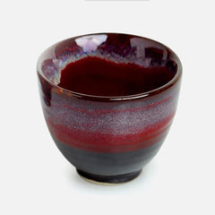 Mystic Crimson Ceramic Dinner Bowls (Set of 6)