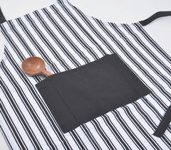 Handcrafted Striped Monochrome Cotton Apron