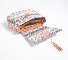 Boho Printed Handbag with Tassel